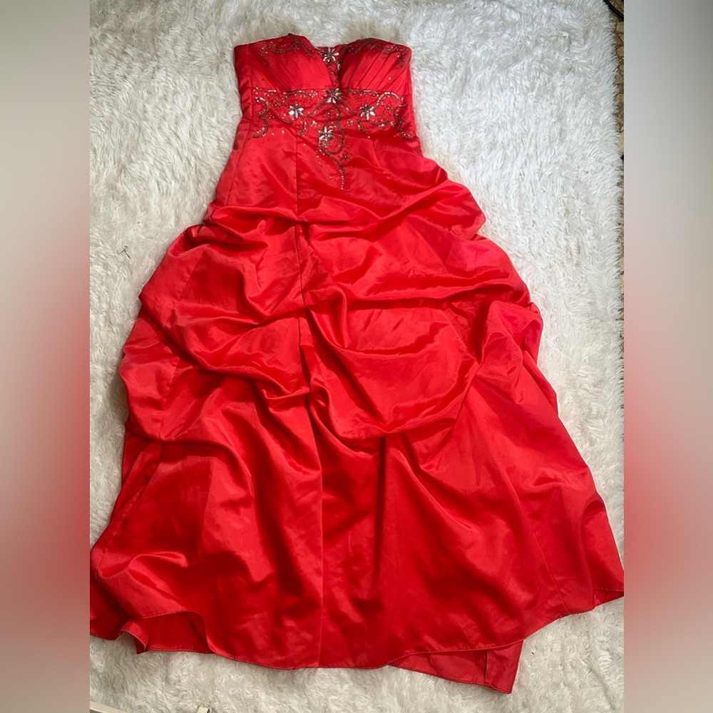 City Triangles Coral Glittery Prom Dress Size 9/10